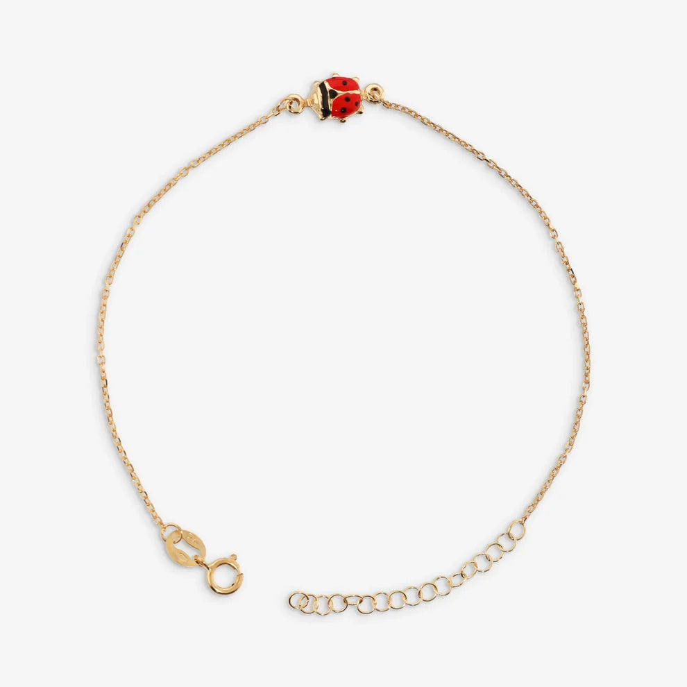 Bracciale Milor donna Coccinella Smaltata Portafortuna Oro 375