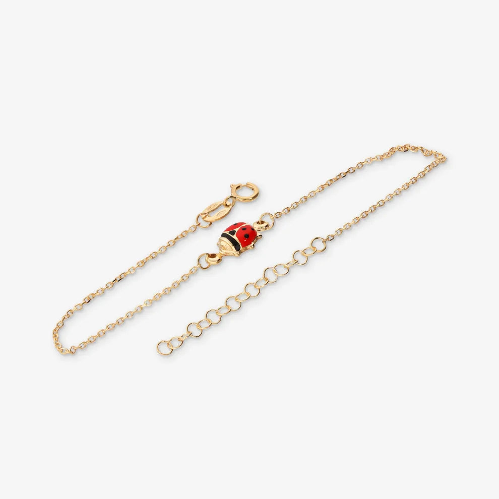 Bracciale Milor donna Coccinella Smaltata Portafortuna Oro 375