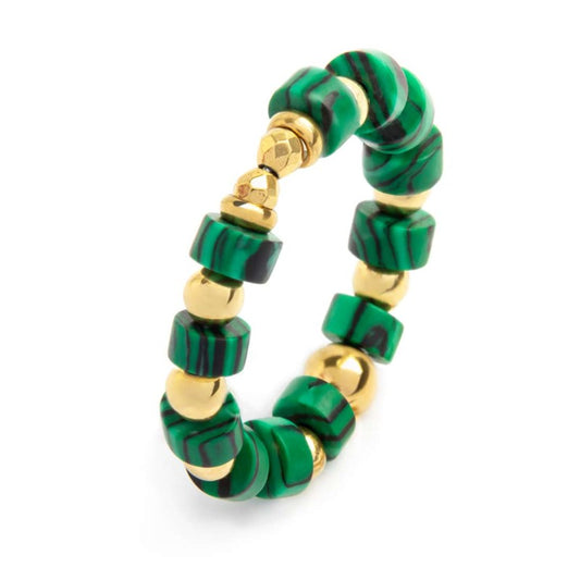 Anello Marlù donna Pietre malachite gold