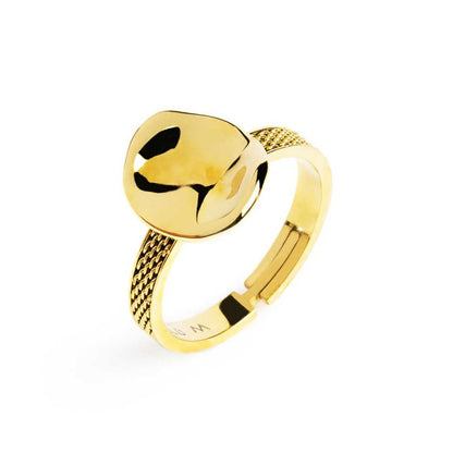 Anello Marlù Bottoncino martellato gold