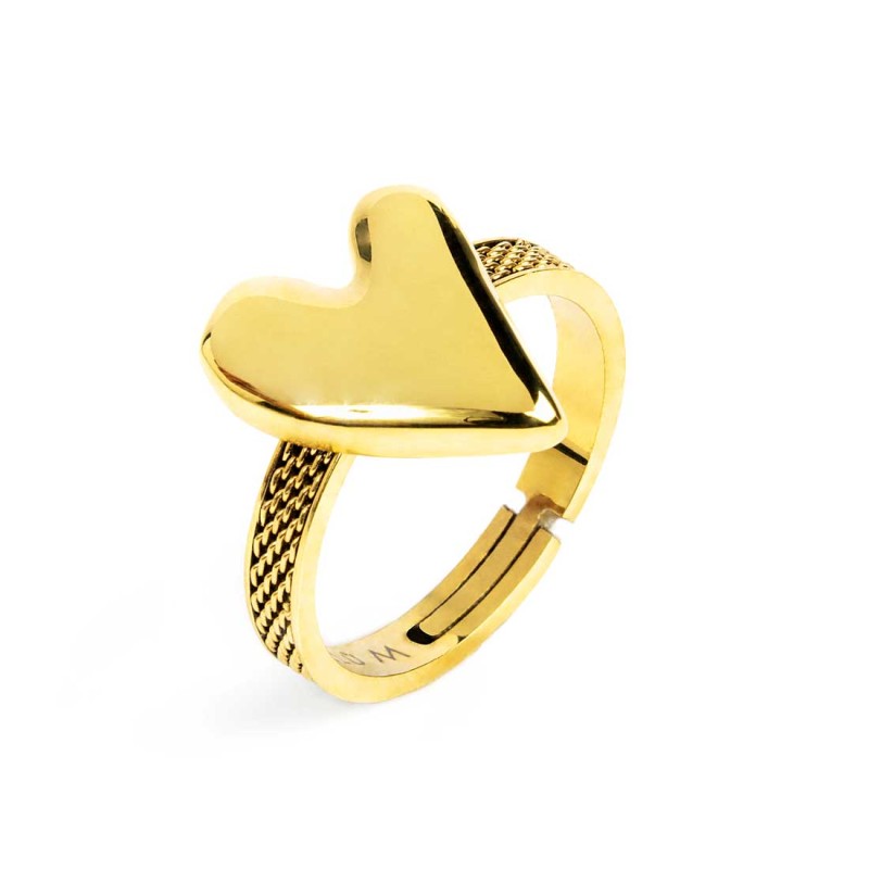 Anello Marlù Cuoricino bombato gold