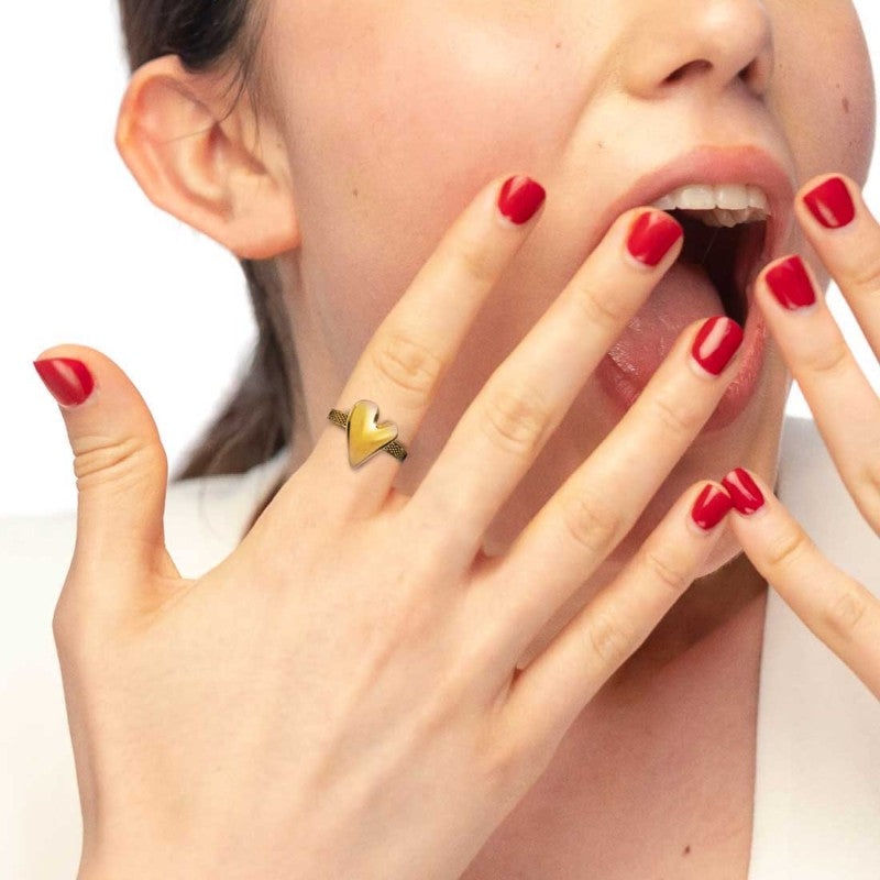 Anello Marlù Cuoricino bombato gold