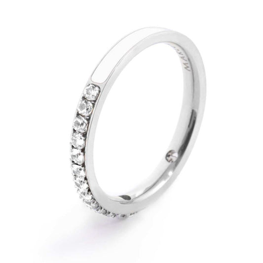 Anello Marlù donna Zirconi e smalto bianco