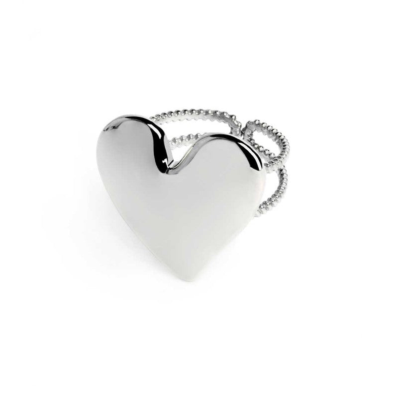 Anello Marlù Cuore irregolare martellato