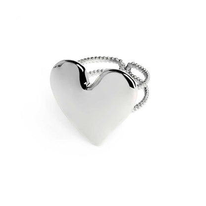 Anello Marlù Cuore irregolare martellato