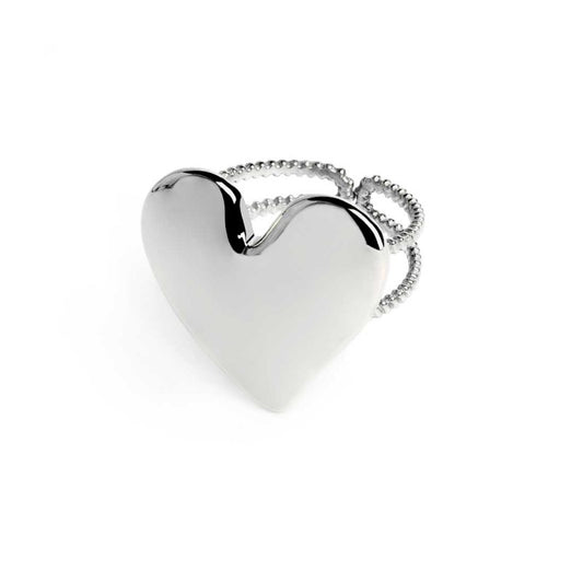 Anello Marlù Cuore irregolare martellato