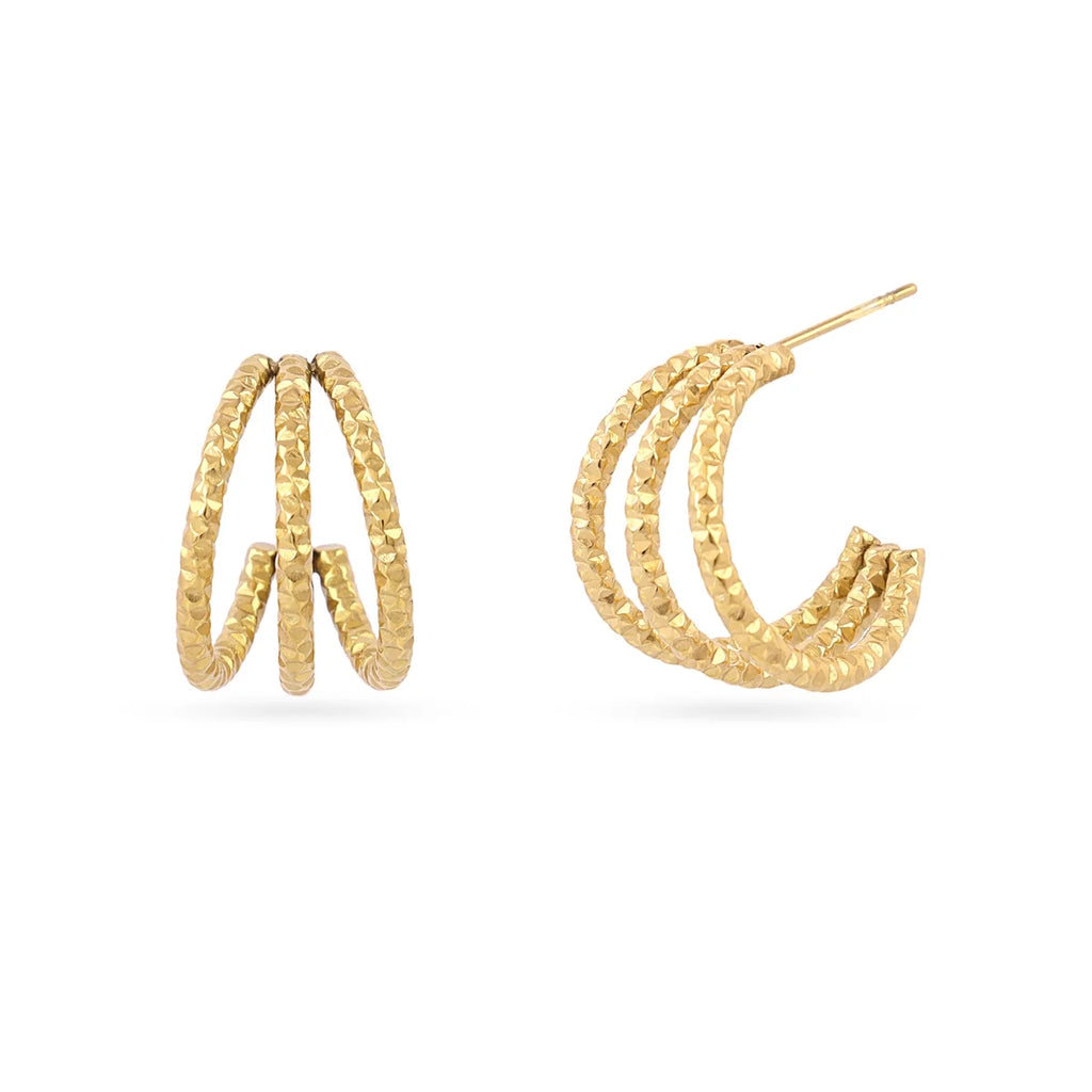 Orecchini Anartxy donna Essentials Cerchio Tripla fascia diamantata
