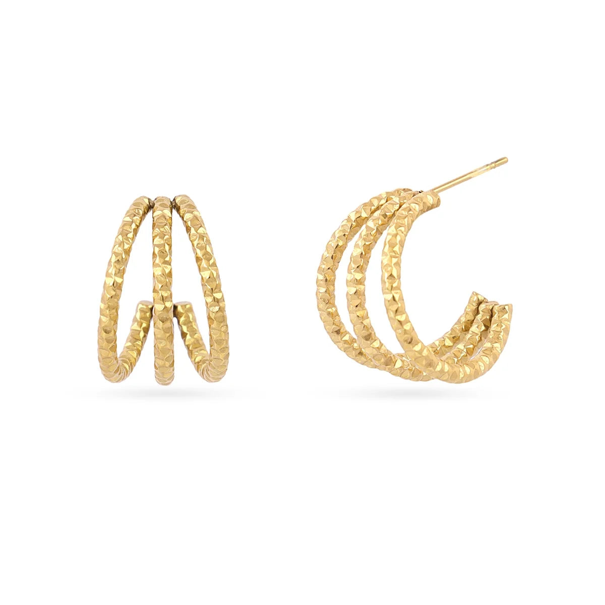 Orecchini Anartxy donna Essentials Cerchio Tripla fascia diamantata