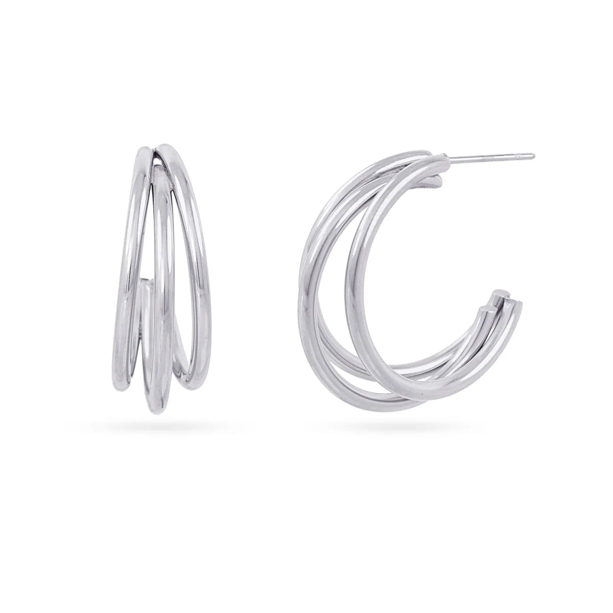 Orecchini Anartxy donna Essential Cerchio tripla fascia liscia grandi