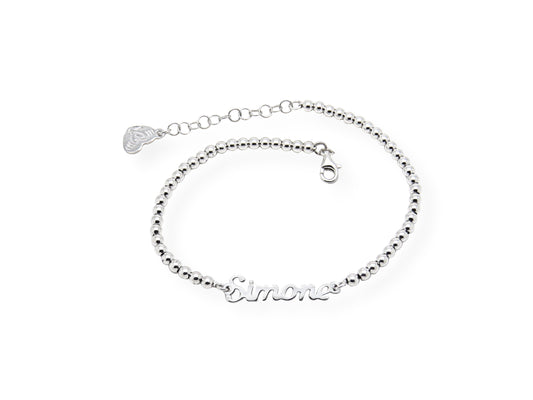 Bracciale con nome e sfere small