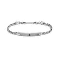 Bracciale Marlù uomo catena a sonaglio piatta zircone centrale