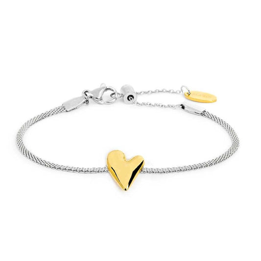 Bracciale Marlù Catena mesh con cuore irregolare