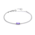 Bracciale Marlù Donna catena snake con zircone baguette Viola
