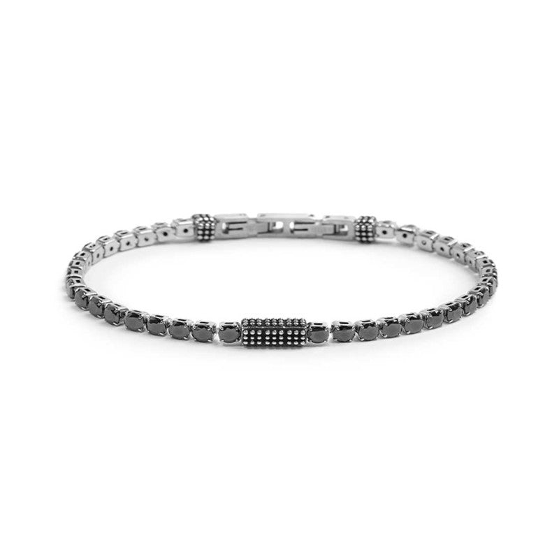 Bracciale Marlù catena tennis con zirconi neri 4mm