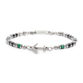 Bracciale Marlù Uomo con ancora elementi in malachite ed onice nera