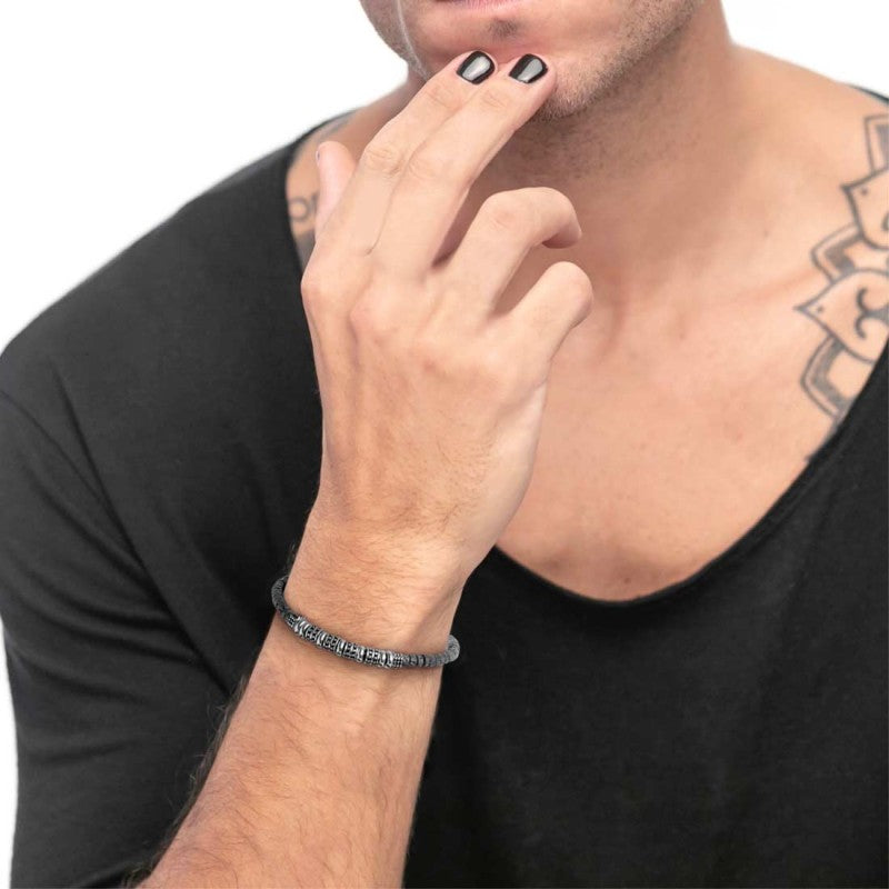 Bracciale Marlù uomo Pietra lavica