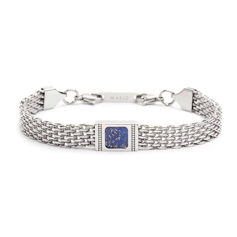 Bracciale Marlù Uomo con pietra centrale catena mesh lapis