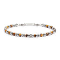 Bracciale Marlù Uomo con rondelle in pietra ed elementi in ematite marrone