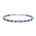 Bracciale Marlù Uomo con rondelle in pietra ed elementi in ematite Blu