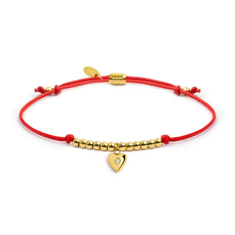 Bracciale Marlù donna Cordino rosso con cuore pendente
