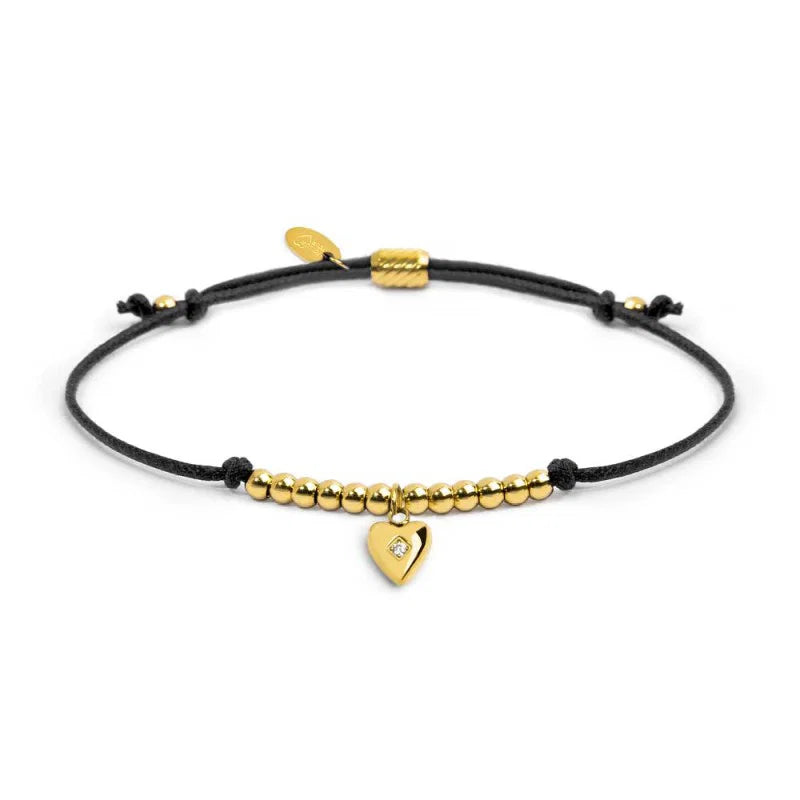 Bracciale Marlù donna Cordino nero con cuore pendente