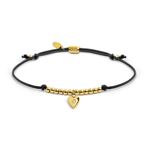 Bracciale Marlù donna Cordino nero con cuore pendente