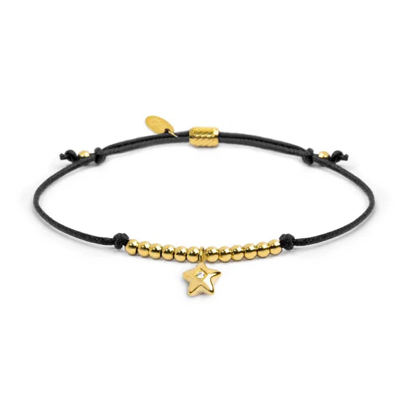 Bracciale Marlù donna Cordino nero con stella pendente