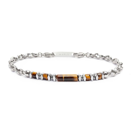 Bracciale Marlù Uomo con elementi in pietra ed elementi in ematite catena marine