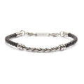 Bracciale Marlù Uomo in pelle sintetica con catena twisted