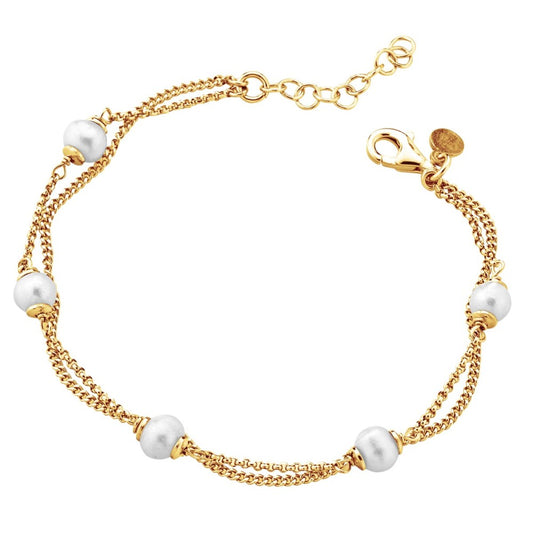 Bracciale multifilo Marcello Pane Perle gold