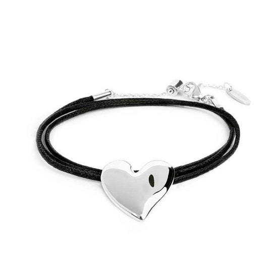 Bracciale Marlù Triplo filo con cordino nero con cuore irregolare