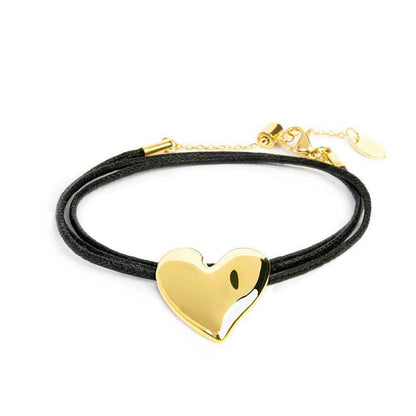 Bracciale Marlù Triplo filo con cordino nero con cuore irregolare