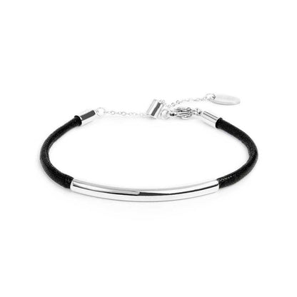 Bracciale Marlù Cordino nero con tubolare centrale