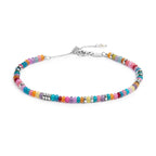 Cavigliera Marlù con perle a ciambella in plastica colorate
