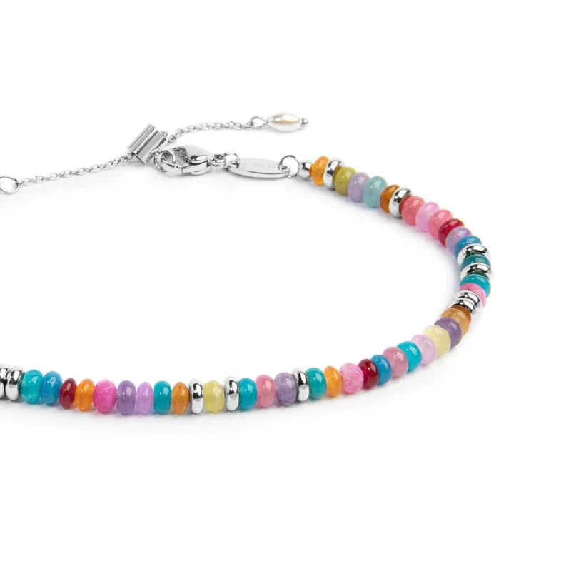 Cavigliera Marlù con perle a ciambella in plastica colorate