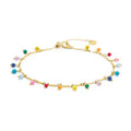 Cavigliera Marlù con pendentini multicolor gold