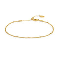Cavigliera Marlù  catena mesh e anelli in acciaio gold