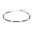 Cavigliera Marlù Doppia catena malachite e occhio di tigre