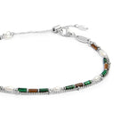 Cavigliera Marlù Doppia catena malachite e occhio di tigre