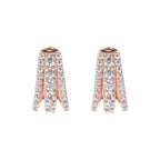 Orecchini Bronzallure a Cerchio Triplo Filo Pavé in Cubic Zirconia