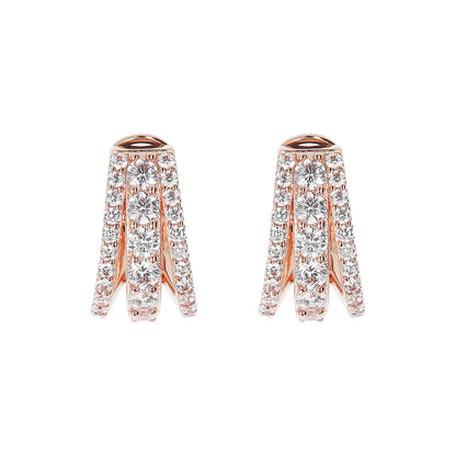 Orecchini Bronzallure a Cerchio Triplo Filo Pavé in Cubic Zirconia
