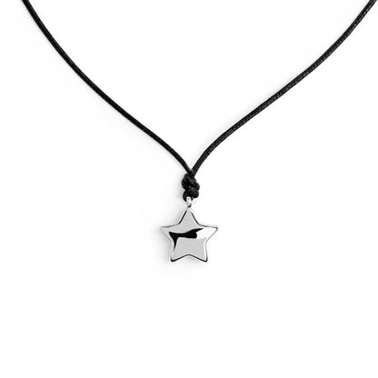 Collana Marlù Cordino nero con stella bombata