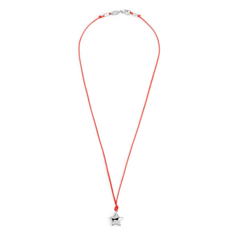 Collana Marlù Cordino rosso con stella bombata