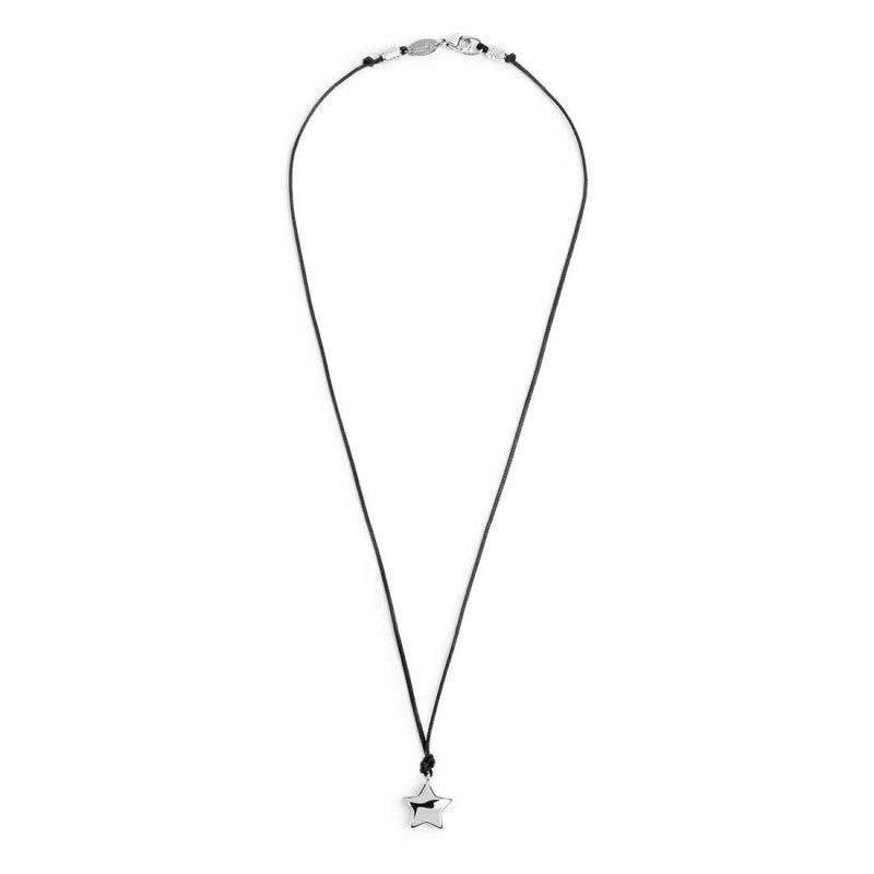 Collana Marlù Cordino nero con stella bombata