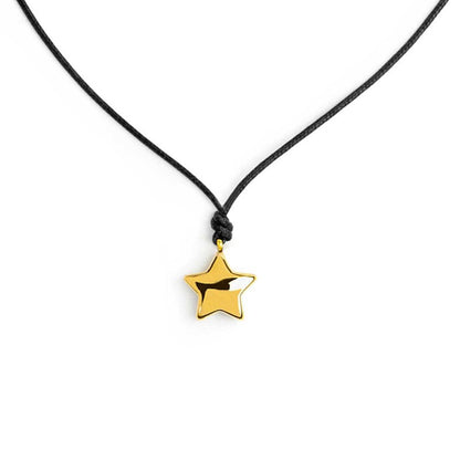 Collana Marlù Cordino nero con stella bombata
