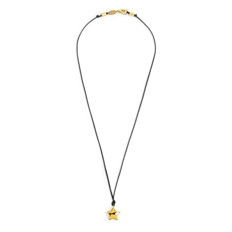Collana Marlù Cordino nero con stella bombata
