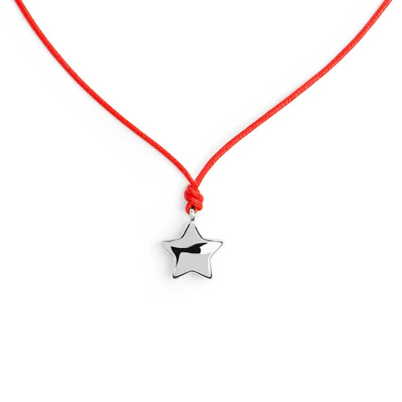 Collana Marlù Cordino rosso con stella bombata