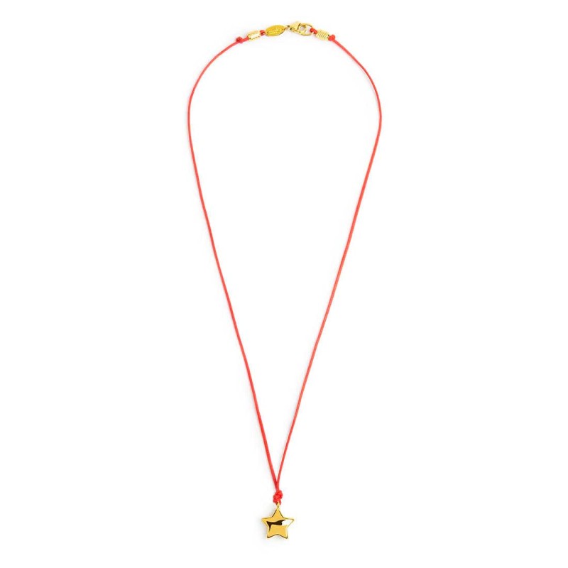 Collana Marlù Cordino rosso con stella bombata