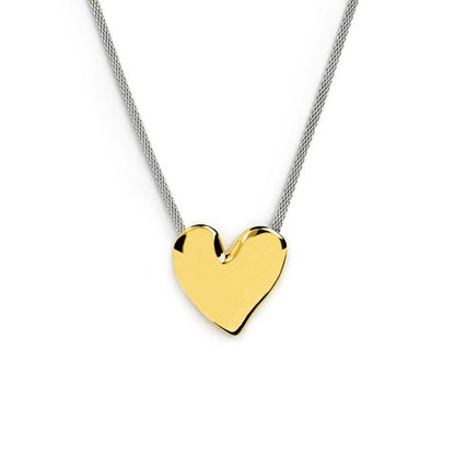 Collana Marlù Catena mesh e cuore irregolare martellato
