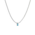 Collana Marlù Donna catena snake con zircone baguette Azzurro